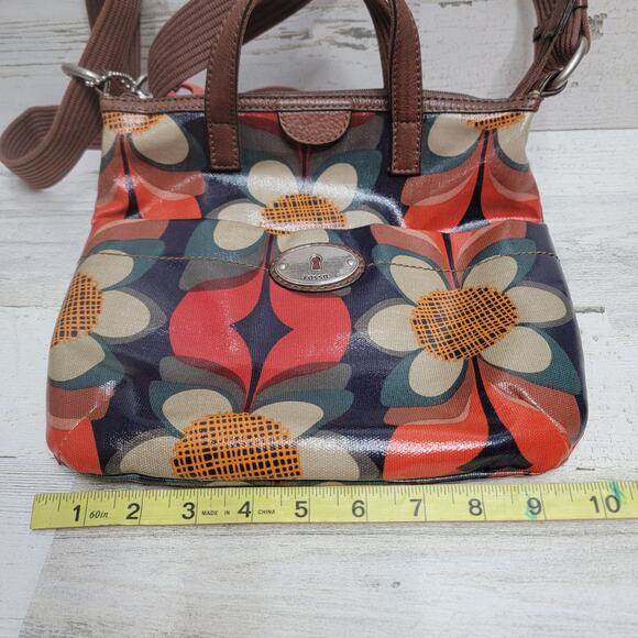 Fossil Multicolor Floral Crossbody Bag & Coin Holder EUC - Picture 8 of 11